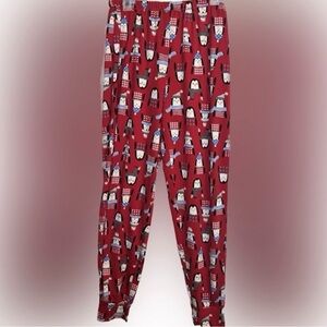 💥Penguin Women Pajama Bottoms Secret Treasures Sleepwear Lounge Pants Red Large